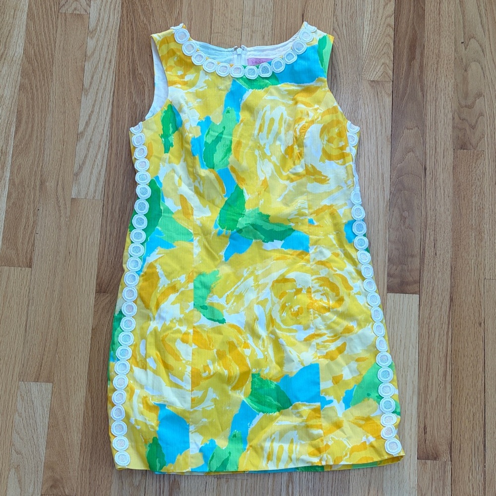 Lilly Pulitzer Yellow & Green Floral Mini Dress